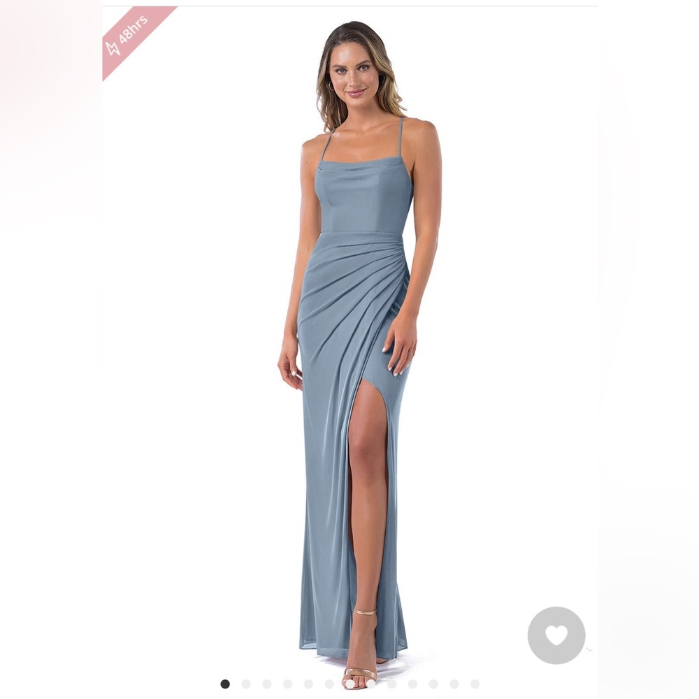 NWT Dusty Blue Azazie Kalea A12 - never worn, no alterations! With garment bag!